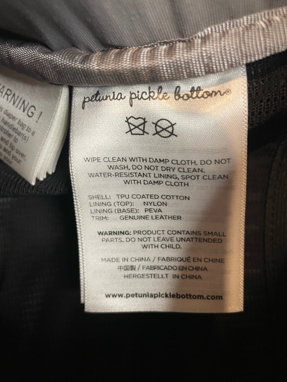 Petunia Pickle Bottom Axis Backpack, Black Cream Minimal Chic Baby Bag - Picture 9 of 16